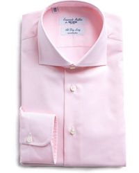 Todd Synder X Champion Maffeis No Wrinkle Dress Shirt Pink Nailhead Solid
