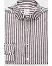 Todd Synder X Champion - Brown Banker Stripe Spread Collar Dress Shirt - Lyst