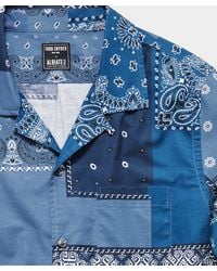 Todd Synder X Champion Italian Long Sleeve Camp Collar Shirt - Blue