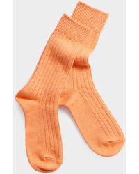RoToTo - Cotton Wool Ribbed Crew Sock - Lyst