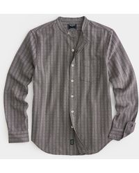 Todd Synder X Champion - Grey Striped Band Collar Shirt - Lyst