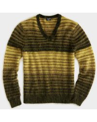 Todd Synder X Champion - Horizontal Stripe Mohair V-neck Sweater - Lyst