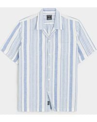 Todd Synder X Champion - Double Stripe Linen Short Sleeve Camp Collar Shirt - Lyst