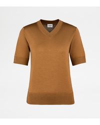 Tod's - Pull Misto Seta A Manica Corta - Lyst