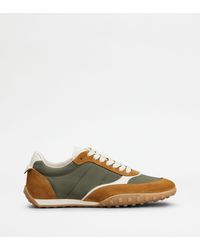Tod's - Sneakers Aus Veloursleder Und Stoff, Weiss,Grün,Braun, 5 - Lyst