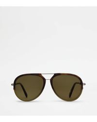 Tod's - Sonnenbrille mit Lederbügeln - Lyst