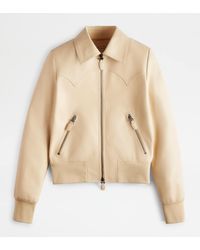 Tod's - Bomber Jacket In Leather - Lyst
