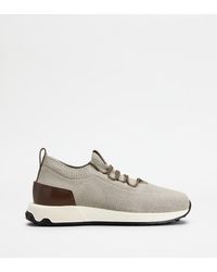 Tod's - Sock-Sneakers Aus Technischem Gewebe Und Leder, Braun,Grau - Lyst