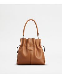 Tod's - Di Bag Bucket Bag In Leather Small With Drawstring - Lyst
