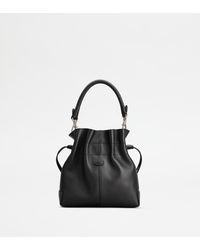 Tod's - Di Bag Bucket Bag In Leather Mini With Drawstring - Lyst
