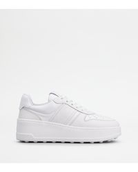 Tod's - Platform Sneakers In Leather - Lyst