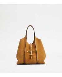 Tod's - Shopper T Timeless Aus Veloursleder Mini - Lyst