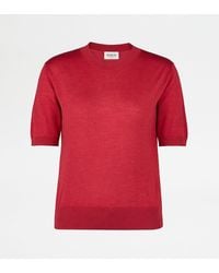 Tod's - Short Sleeved Silk Blend Pullover - Lyst