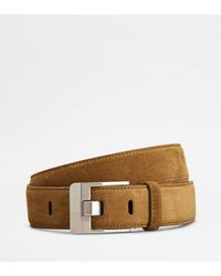 Tod's - Suede-Leather Buckle Belt - Lyst