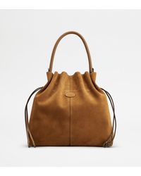 Tod's - Di Bag Bucket Bag In Suede Medium With Drawstring - Lyst