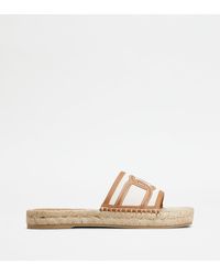 Tod's - Kate Sandals In Canvas And Leather - Lyst
