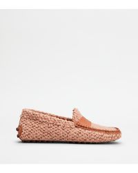 Tod's - Gommino Mokassins Aus Stoff Und Leder - Lyst