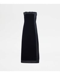 Tod's - Dress With Leather Inserts - Lyst