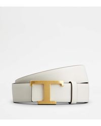 Tod's - Wendbarer Gürtel T Timeless Aus Leder, Braun,Creme, 100 - Lyst