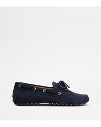 Tod's - Segelschuh-Gomminos Aus Veloursleder - Lyst
