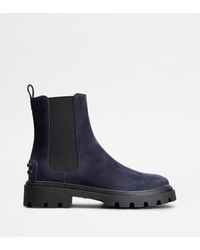 Tod's - Chelsea Boot in Pelle Scamosciata - Lyst