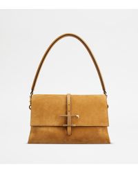 Tod's - Flap-Tasche T Timeless Aus Veloursleder Mini - Lyst