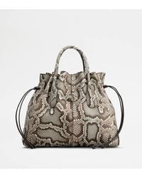 Tod's - Di Bag In Python Small With Drawstring - Lyst
