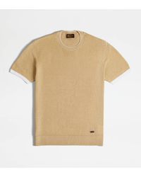 Tod's - T-shirt In Linen Knit - Lyst