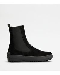 Tod's - Stiefeletten Winter Gommino Aus Veloursleder - Lyst