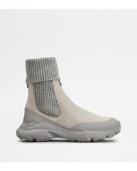 Tod's - Nabuck Leather Chelsea Ankle Boots - Lyst
