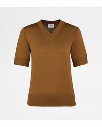 Tod's - Short-Sleeved Silk Blend Jumper - Lyst