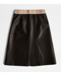 Tod's - Skirt In Leather - Lyst