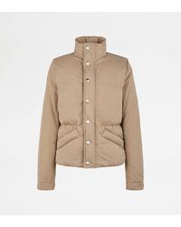 Tod's - Padded Bomber Jacket With Leather Inserts - Lyst
