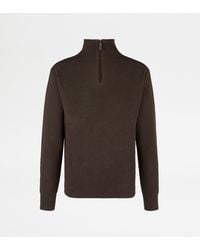 Tod's - Pull Mezza Zip Misto Seta - Lyst