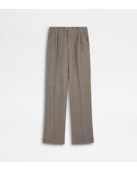 Tod's - Trousers With Linen Blend Darts - Lyst