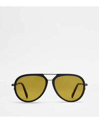 Tod's - Sunglasses With Temples In Leather - Lyst