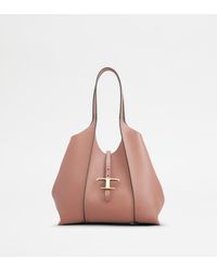 Tod's - T Timeless Shopping Bag In Leather Small - Lyst