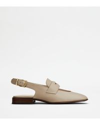 Tod's - Slingback Loafers In Leather - Lyst