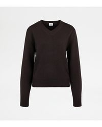 Tod's - Pullover Aus Kaschmir Mit Lederpatches - Lyst