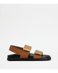 Tod's - Leather Slingback Sandals - Lyst