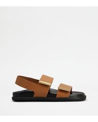 Tod's - Leather Slingback Sandals - Lyst