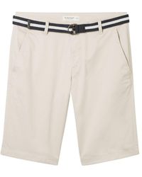 Tom Tailor - Slim Chino Shorts mit Gürtel - Lyst