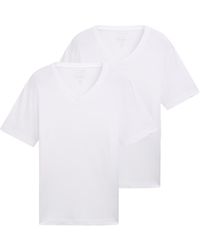 Tom Tailor - Basic T-Shirt im 2er-Pack mit V-Ausschnitt - Lyst