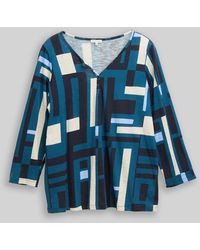 Tom Tailor - Plus Size - Henley Blusenshirt mit Muster - Lyst