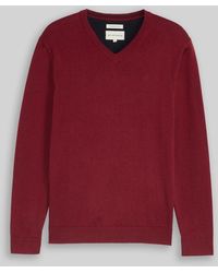 Tom Tailor - Strickpullover mit V-Ausschnitt aus Baumwolle - Lyst