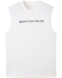 Tom Tailor - DENIM Tanktop mit Logoprint - Lyst