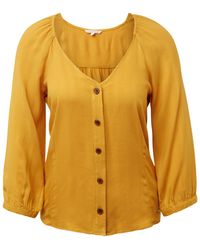 Tom Tailor DENIM Bluse mit Puff-Ärmeln - Gelb