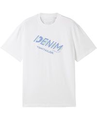 Tom Tailor - DENIM T-Shirt mit Logo Print - Lyst