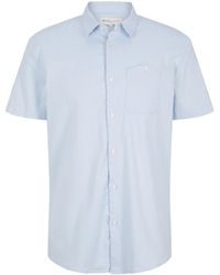 Tom Tailor DENIM Slim Fit Kurzarmhemd - Blau