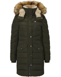 Tom Tailor Puffermantel mit Fellkapuze - Grün
